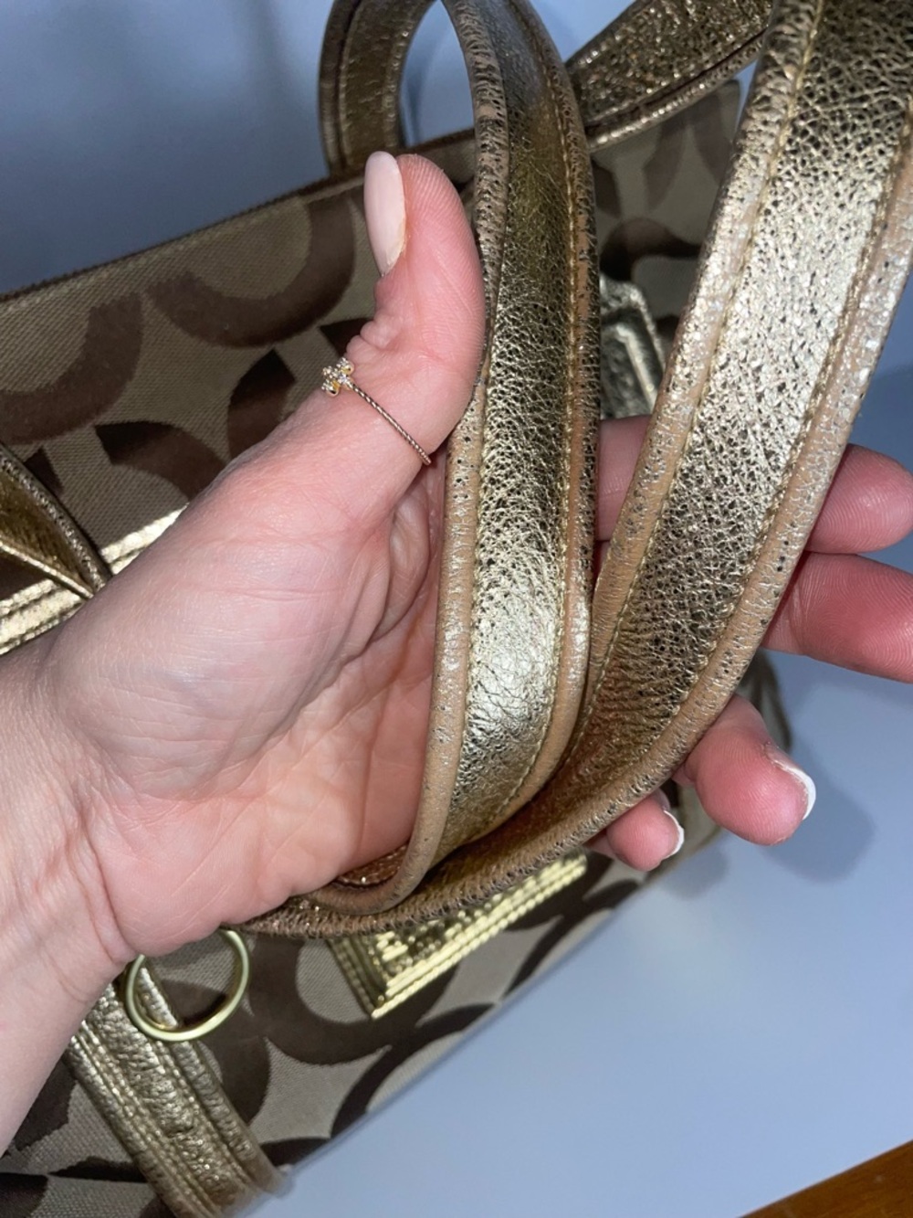 Coach Poppy 2009 Gold Metallic Op Art Glam Tote 13826 - Picture 8 of 16